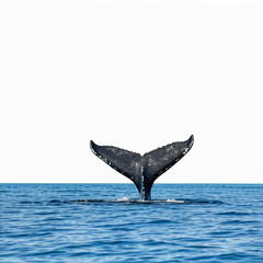 Fototapeta premium humpback whale tail splashing in blue ocean water