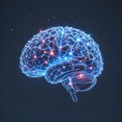 Fototapeta premium Futuristic Digital Network Visualization with Glowing Blue Nodes