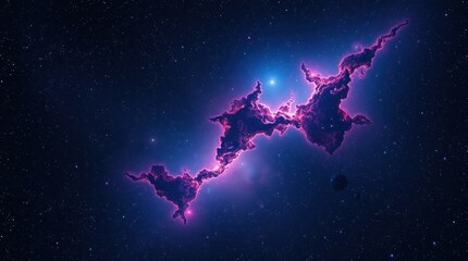 Naklejka premium Colorful nebula in deep space with glowing clouds, cosmic phenomenon concept