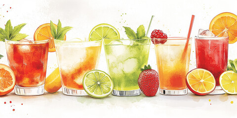 Tropischer Cocktail, Tropische Fr&uuml;chte Mix, Frische Vitamine