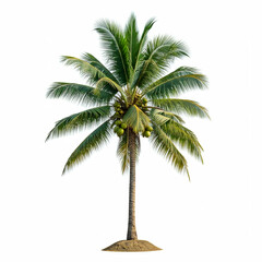 Obraz premium green palm tree with coconuts isolated on white background tropical summer vacation paradise