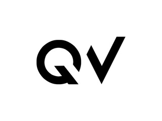 QV Logo Design Vector Art