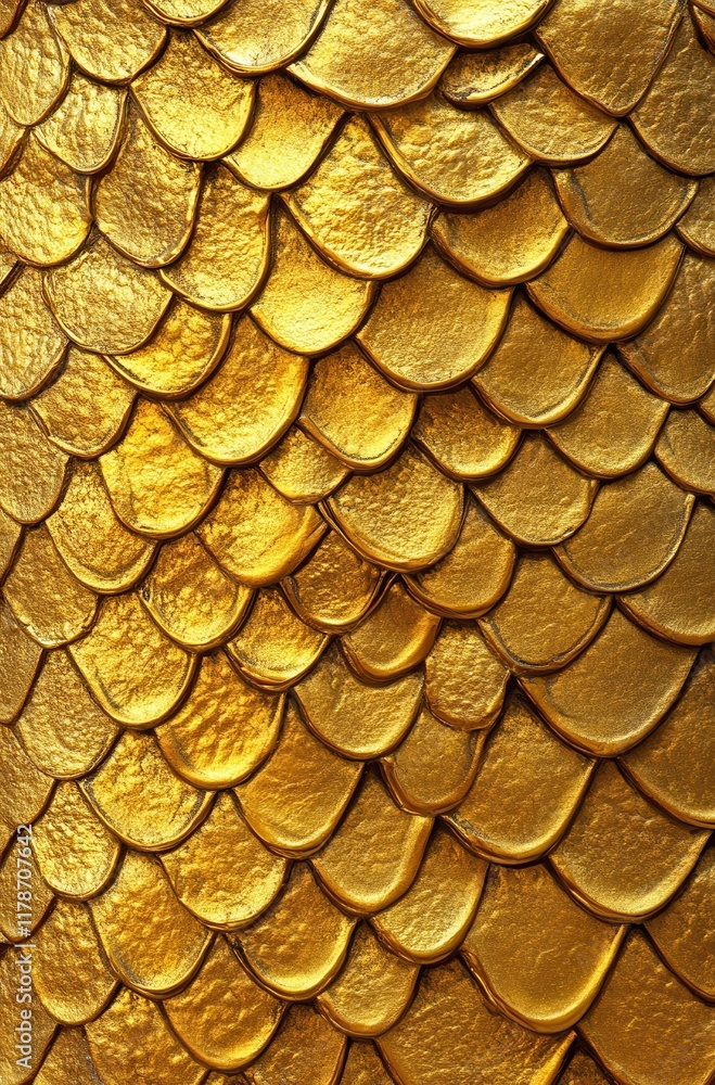 Aufkleber golden scales texture with shimmering finish, captivating metallic shine and intricate patterns for 