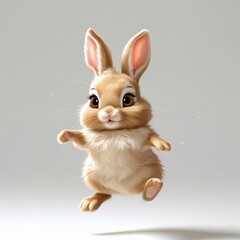 Obraz premium white rabbit with a bow