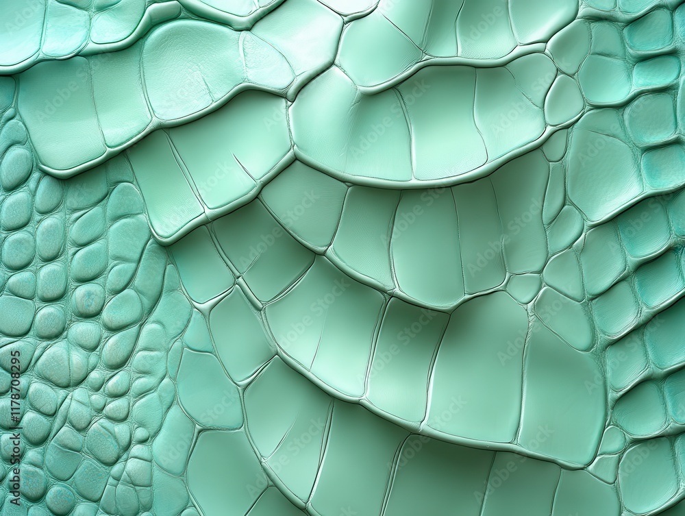 Poster high-resolution textured background of light mint green exotic skin featuring unique patterns and de