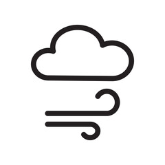 Cloud with wind gusts in minimalist design.