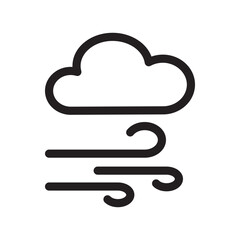 Cloud with wind gusts in minimalist design.