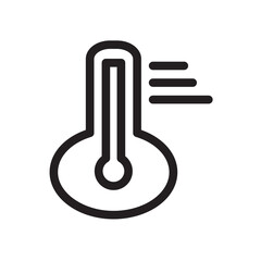 Thermometer icon with rising temperature in minimalist design.