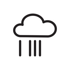 Cloud with raindrops in minimalist design.
