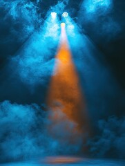 Fototapeta premium Dynamic stage lighting effects concert venue photography atmosphere centered perspective visual concept