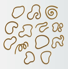 Beautiful 3D Gold line art bloob