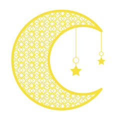 Crescent Moon and Stars Ornament