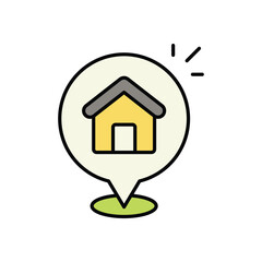 Home Address icon isolated on a white background. Vector illustration.