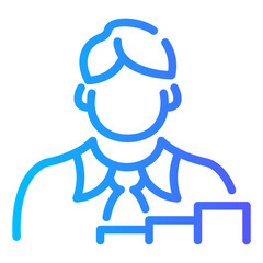 career promotion Line Gradient Icon