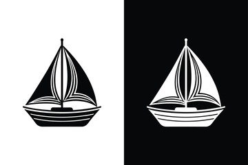 Elegant Sailboat Symbol. Solid Vector Icon for Sailing and Maritime Branding