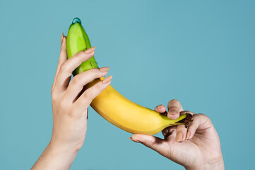 Sex education. Sexual health. Condom contraception. Sex protection. Safe sex concept. Safe sex concept. Contraception concept. Condom. Birth control. HIV.
