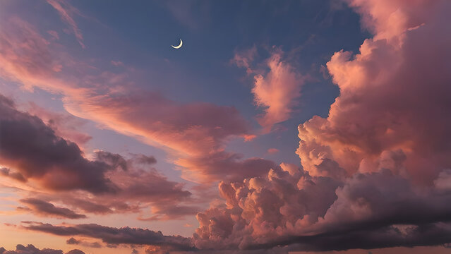 Certainly! Here's a sentence describing the image:
A fiery sunset paints the clouds with hues of orange, red, and yellow, creating a dramatic cloudscape in the evening sky