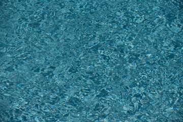 Swimming pool water. Surface of pool water. Blue ocean or sea for background. Top view of pool water. Water for graphic design.