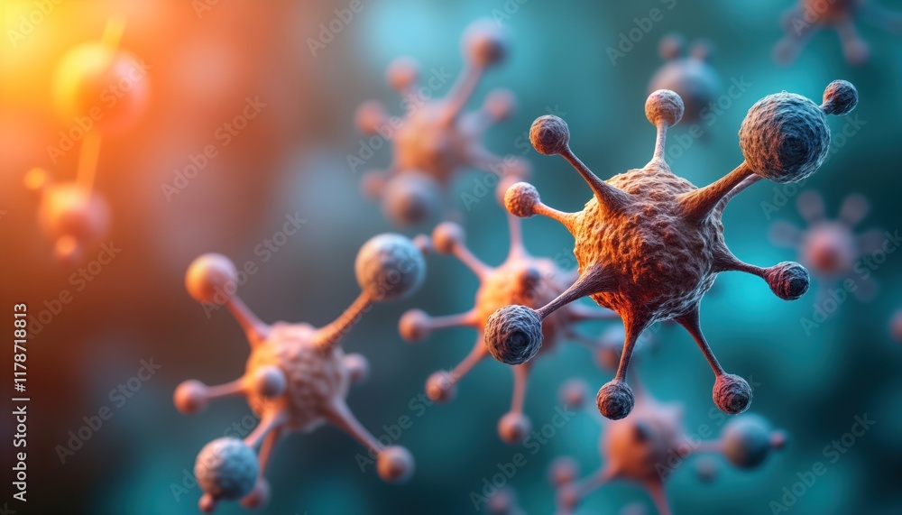 Fototapete cellular aging process examined. young, older cells compared. oxidative stress levels detailed. clos