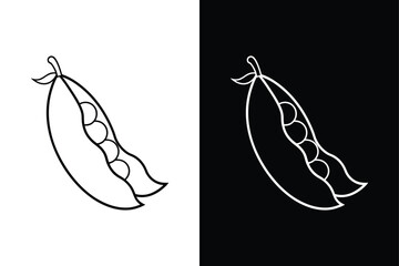 Cute Snow Pea Vector. Perfect Line Icons for Children's Design Projects