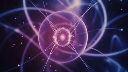 Fototapeta premium Abstract Energy Core: Visualization of Atomic Structure