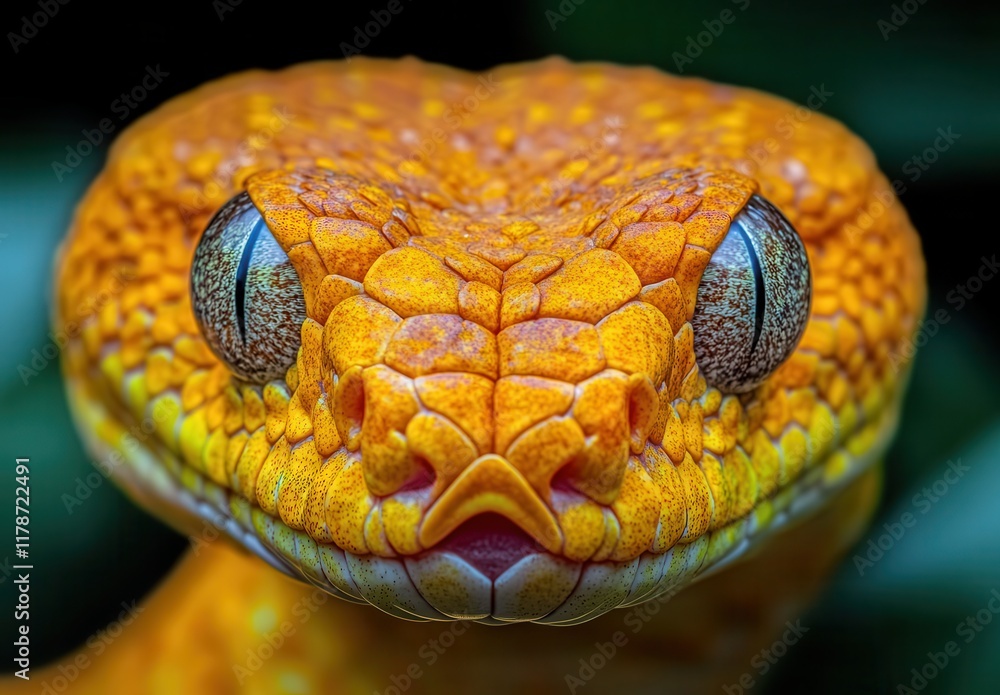 Aufkleber stunning close-up of an vibrantly colored reptile with intricate scale patterns and mesmerizing eyes