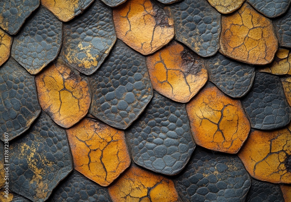 Poster textured close-up of vibrant scales with rich color contrast showing natural patterns and intricate 