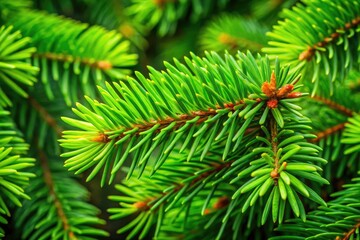 Fototapeta premium Natural pine and fir branches, ideal for holiday decorations and product photography, evoke a winter scene.