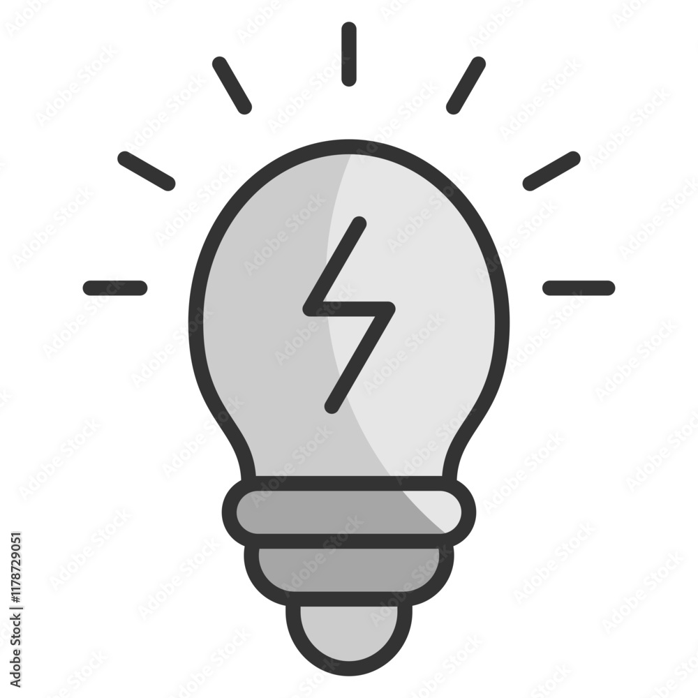 Poster led lightbulb icon element for design