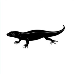 Black Lizard Silhouette: A Striking Vector Graphic