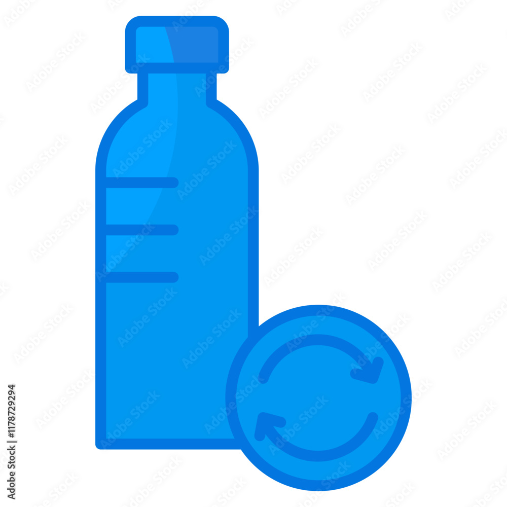 Poster reusable bottle icon element for design