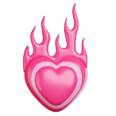 Heart Flame Symbol 3D Icon