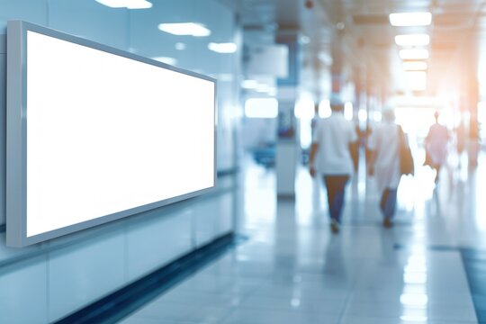 Sign mockup hospital walking architecture.