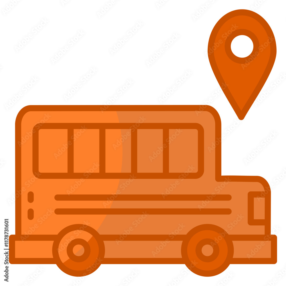 Poster public transit icon element for design