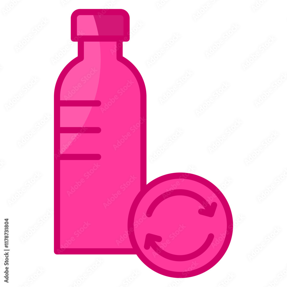 Poster reusable bottle icon element for design