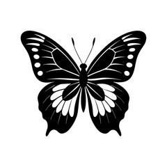 Butterfly silhouette illustration black and white