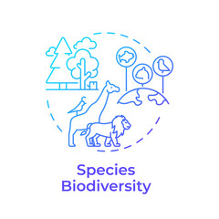 Species biodiversity blue gradient concept icon. Diversity of life forms across ecosystems. Protect habitats. Round shape line illustration. Abstract idea. Graphic design. Easy to use in article