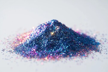 Fototapeta premium Pile of glittering purple and pink powder