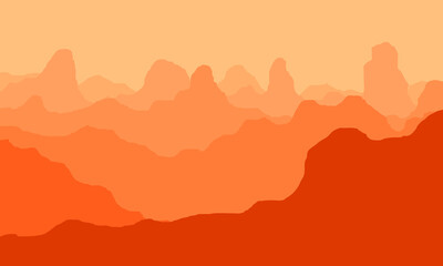 illustration of hot weather scenery in the arid desert