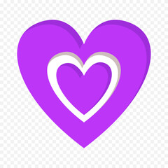 Doodle hand drawn heart drawing on white background