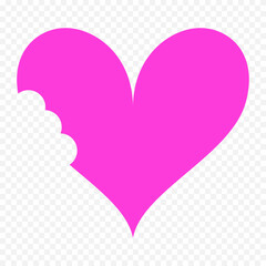 Doodle hand drawn heart drawing on white background