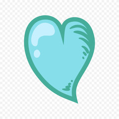 Doodle hand drawn heart drawing on white background