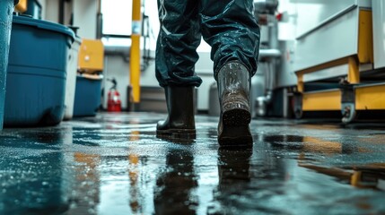 Dirty oil being drained into a container on a garage floor