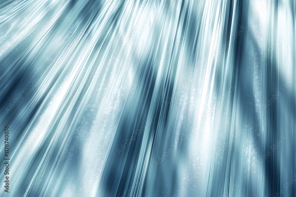 Wall mural abstract blue light rays with sparkles in soft focus background