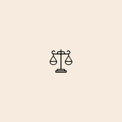 Scale of justice icon flat vector design.