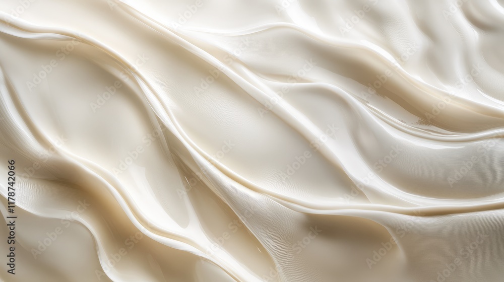 Poster smooth flowing cream texture reminiscent of gentle ocean waves creating a calming and serene backgro