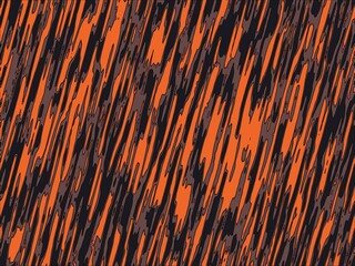 Abstract background with dynamic orange and dark brown flowing lines.
