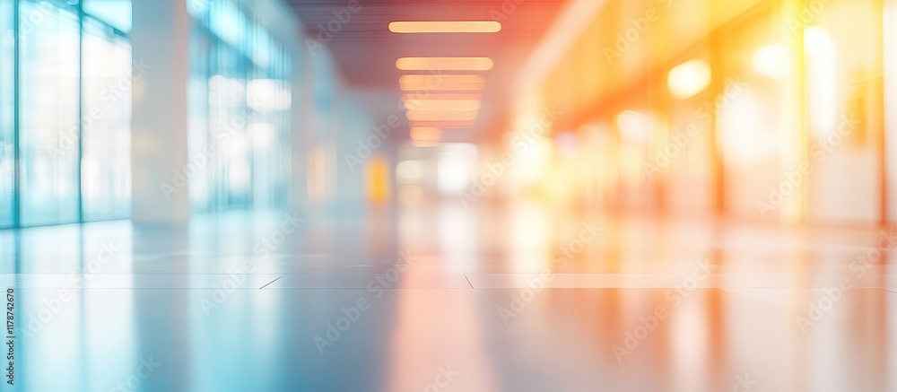 Poster vibrant blurred background of a modern service center with ample empty space for overlaying text or 