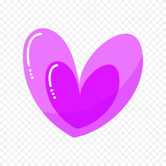 Doodle hand drawn heart drawing on white background