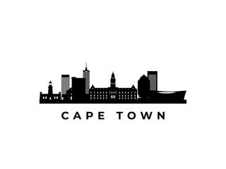 Obraz premium Vector Cape Town skyline. Travel Cape Town famous landmarks. Business and tourism concept for presentation, banner, web site.